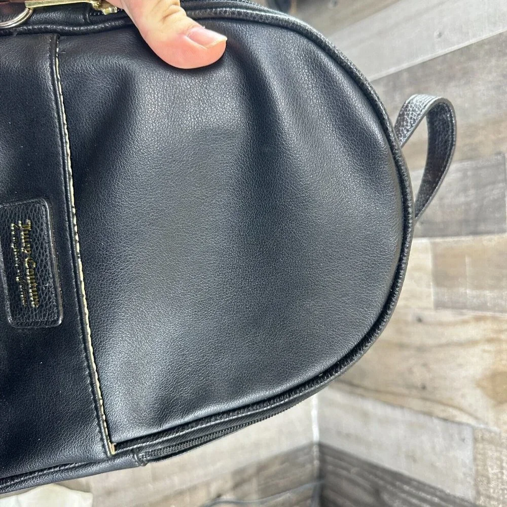 Black Faux Leather Designer Mini Backpack Juicy Couture‎